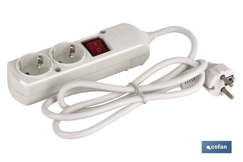 BASE BIPOLAR 2 TOMAS Y PROLONGACI�N 1,5M CON INTERRUPTOR LUMINOS 16A250V