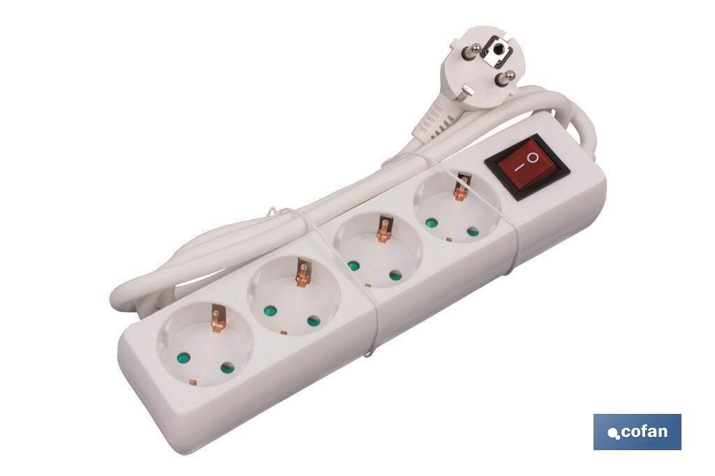 BASE M�LTIPLE 4T. 1,4M CABLE C/INT. (16A-250V)