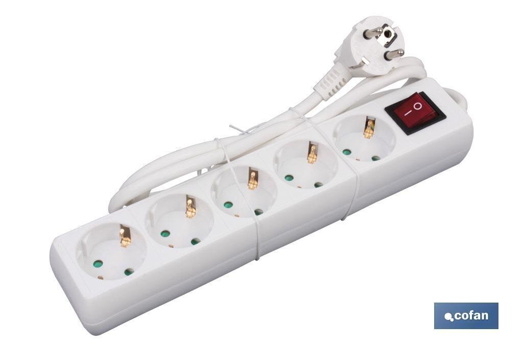 BASE M�LTIPLE 5T. 1,4M CABLE C/INT. (16A-250V)