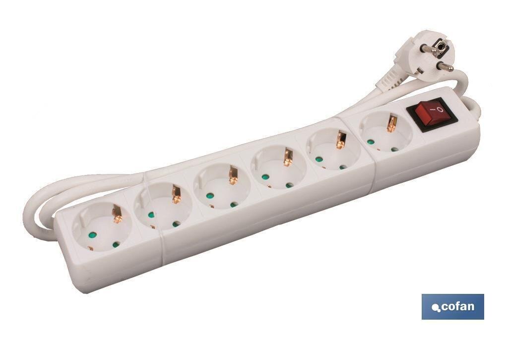 BASE M�LTIPLE 6T. 1,4M CABLE C/INT. (16A-250V)