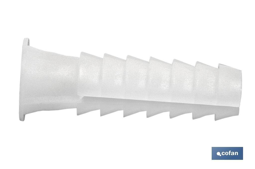 BL�STER DE 15 UDS. TACO DE PL�STICO BLANCO 7 MM VENTA UNITARIA