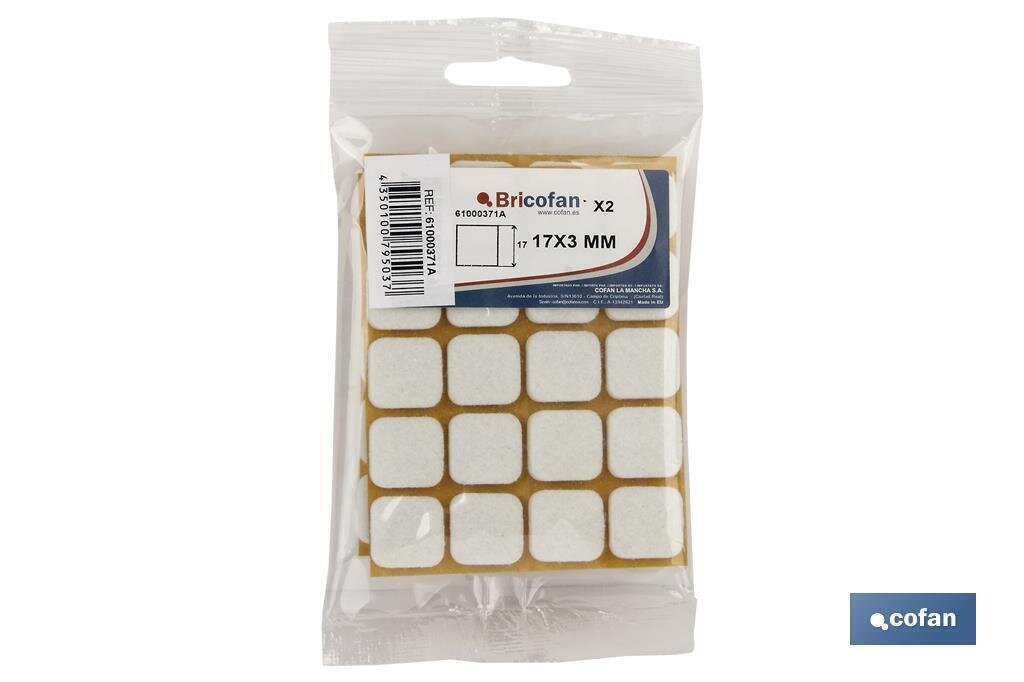 BL�STER DE 2X12 UDS. FIELTRO CUADRADO MARR�N 22X22X3 MM  VENTA UNITARIA