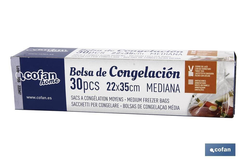 BOLSAS DE CONGELACI�N MEDIANA 22X35 30UDS