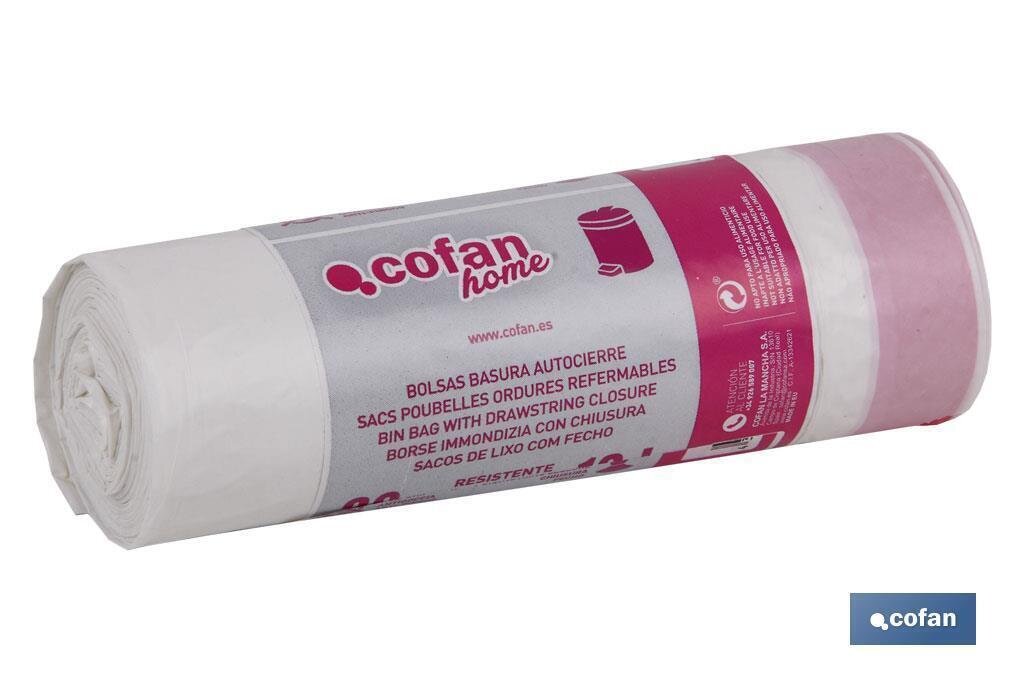 BOLSAS PL�STICO AUTOCIERRE 35X50 G.120 COLOR BLANCO 20 UDS