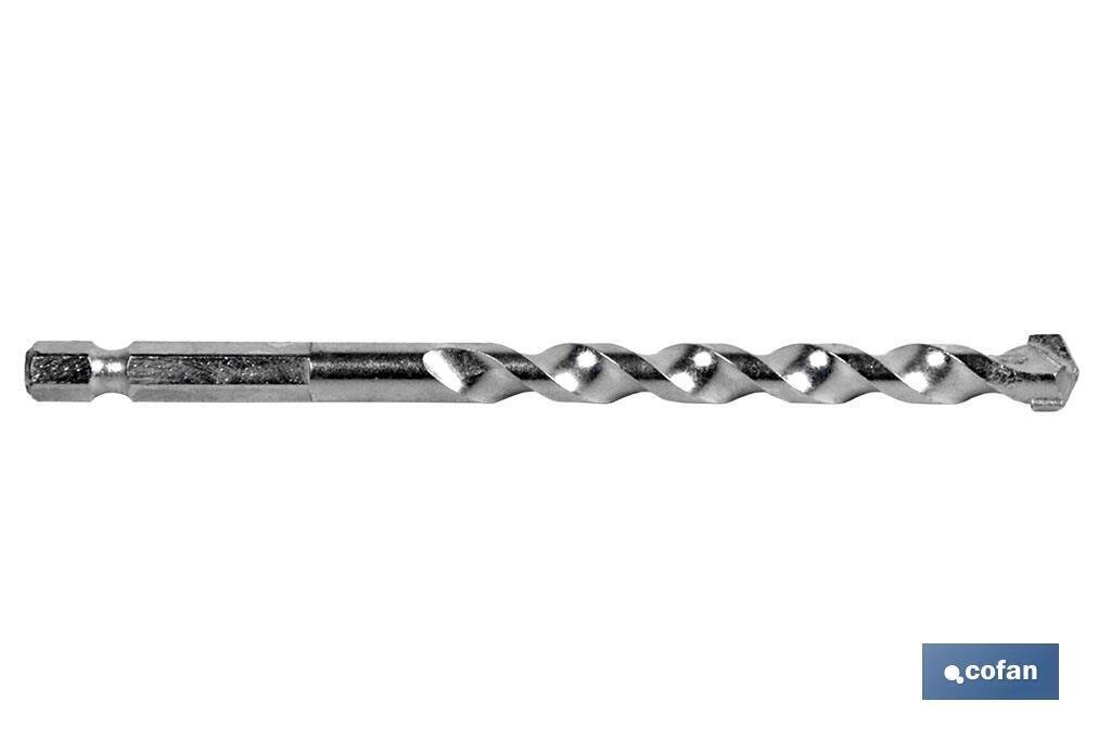 BROCA PROFESIONAL PARA MUROS MANGO HEX. 1/4" 12 MM