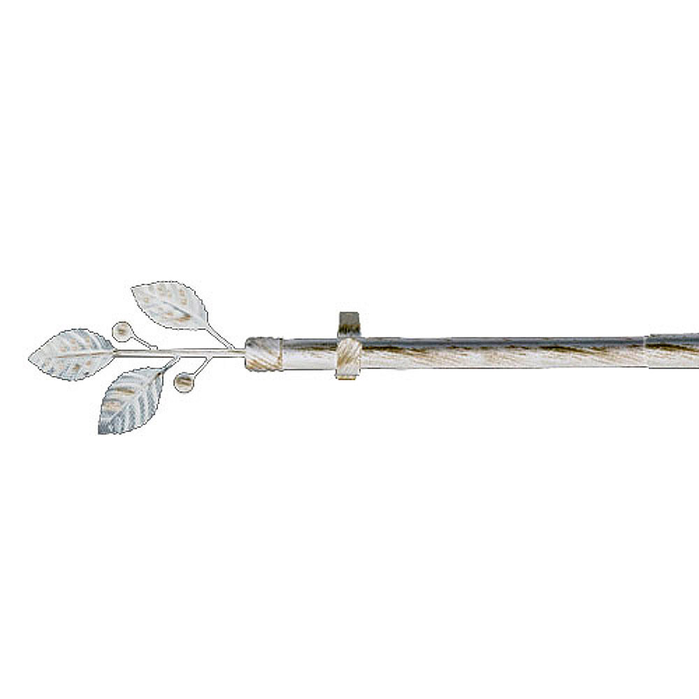 Barra Cortina Extensible Metal � 19 mm. Extensible 1,1 / 2,0 Metros Marfil Oro Laurel Sin Anilla