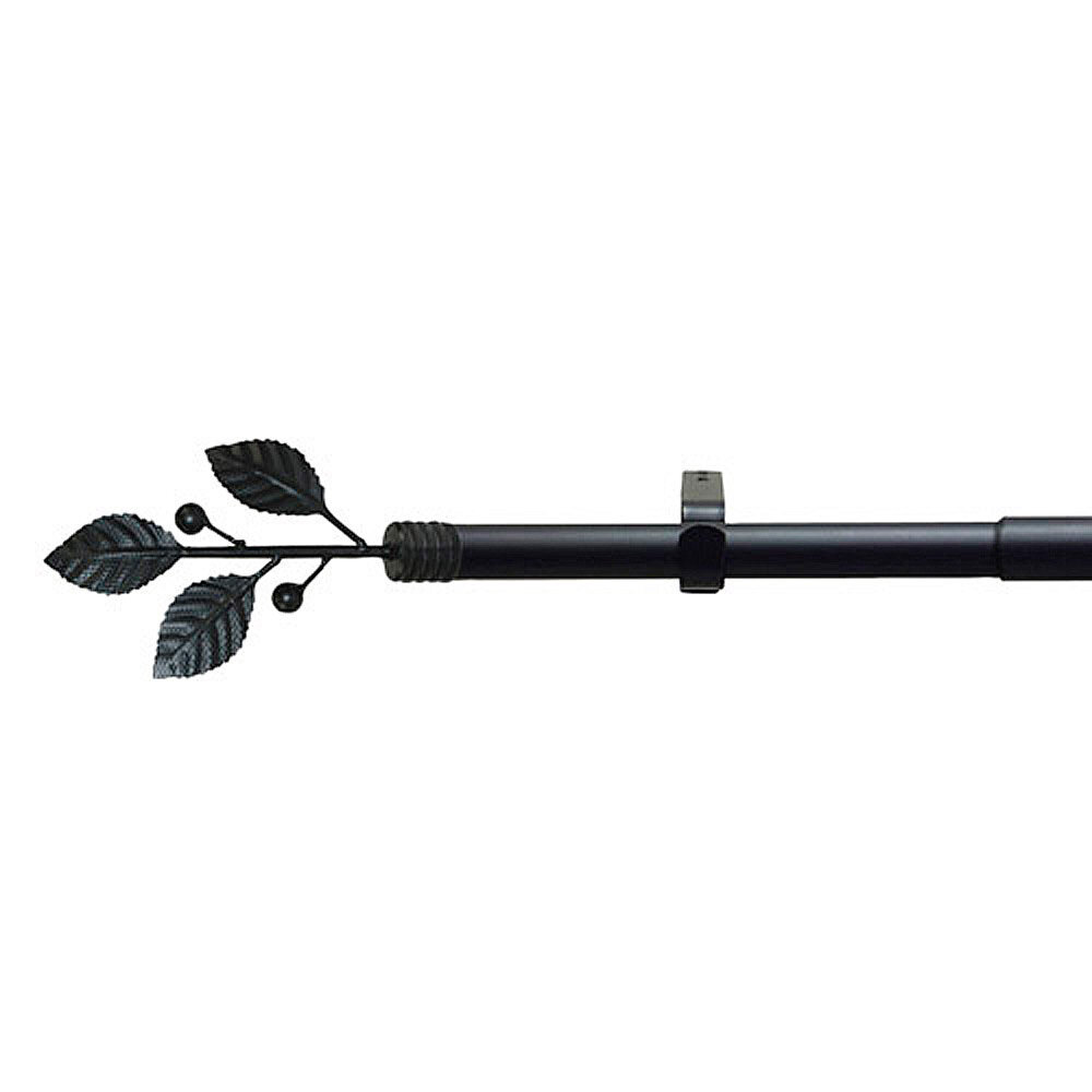 Barra Cortina Extensible Metal � 19 mm. Extensible 2,0 / 3,8 Metros Negro Laurel Sin Anillas