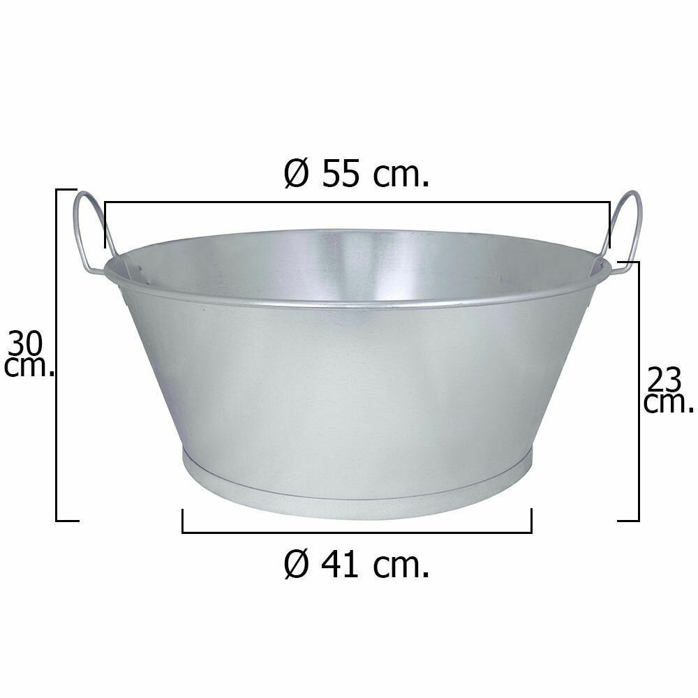 Barre�o Galvanizado Ba�o  22"  55x23 cm. 38 Litros