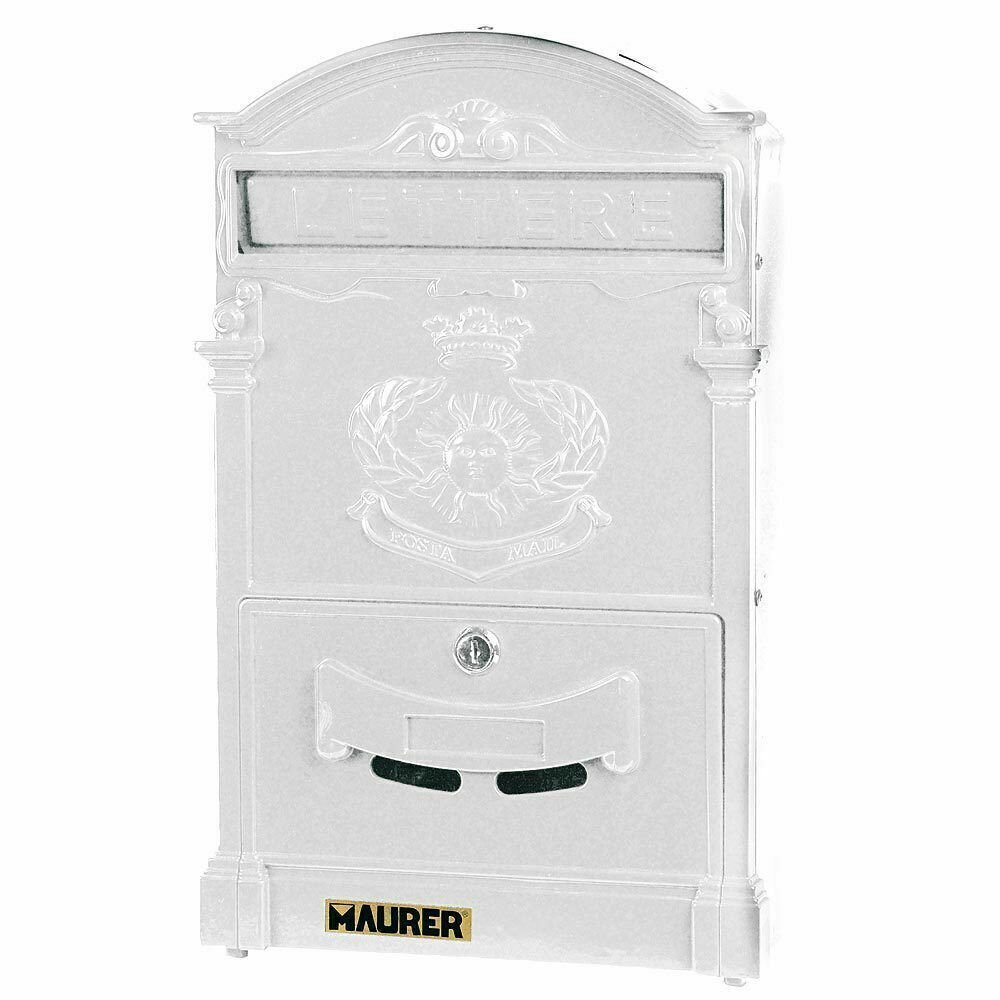Buz�n Maurer Jard�n Aluminio Fundido Blanco 41 x 26 x 8 cm.