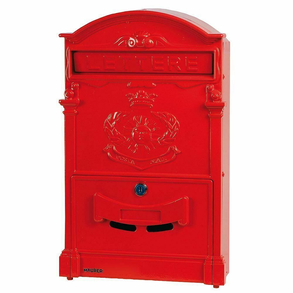 Buz�n Maurer Jard�n Aluminio Fundido Rojo 41 x 26 x 8 cm.