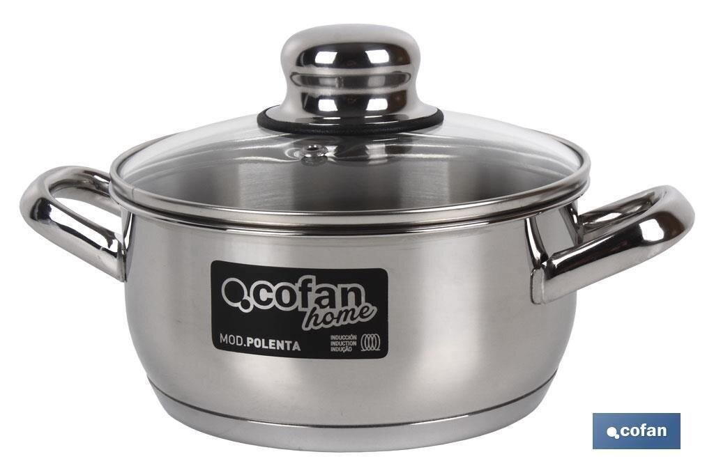 CACEROLA INOX INDUC. 1.3L "MODELO POLENTA" T/ VIDRIO �160 MM