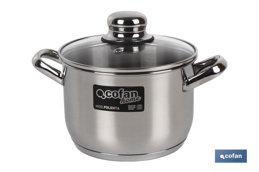 CACEROLA INOX INDUC.6.9L "MOD POLENTA" T/VIDRIO �240 MM