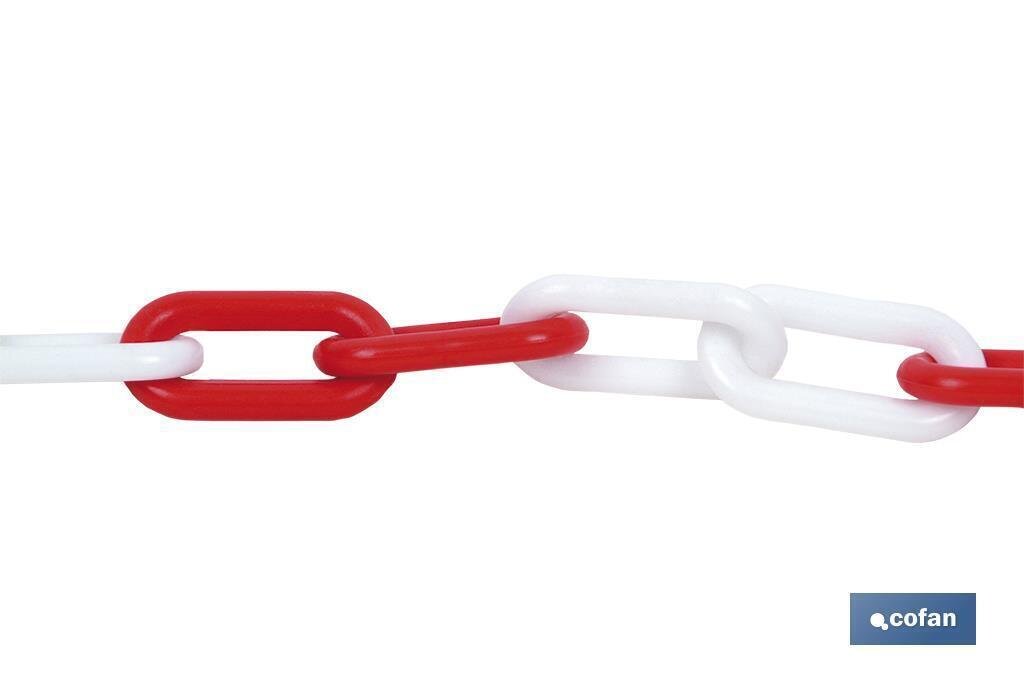 CADENA DE PL�STICO 8mm 25 mts (ROJO/BLANCO)