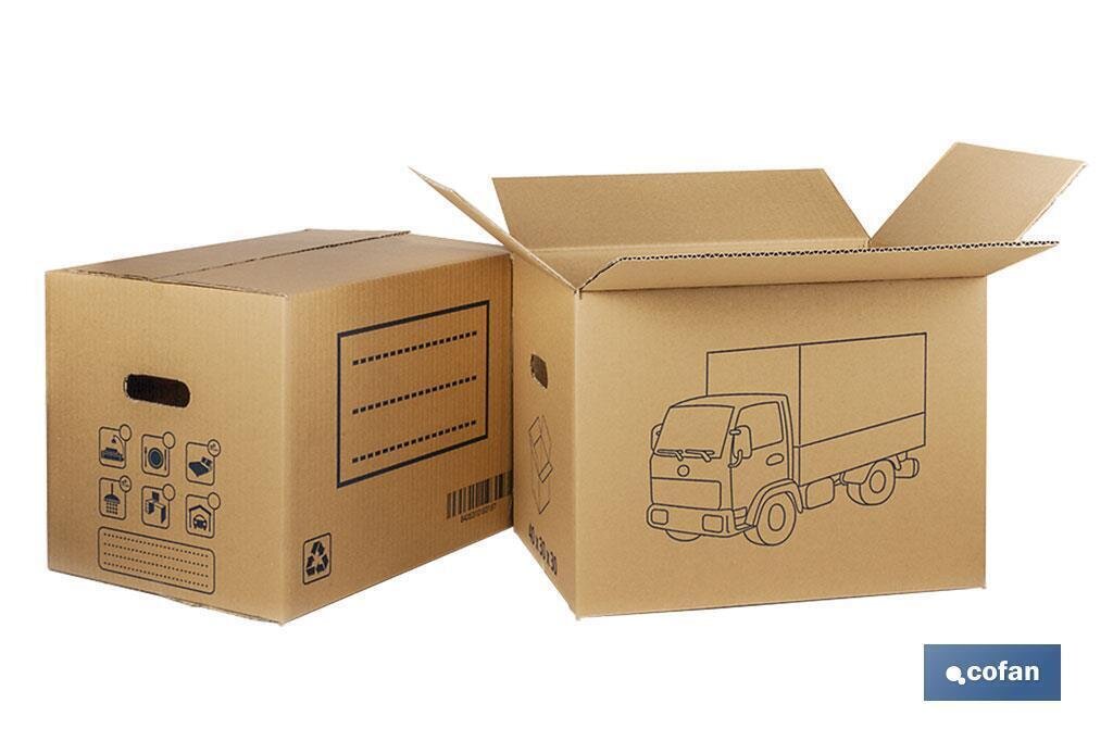 CAJA DE CART�N PARA MUDANZA CON ASA TROQUEL 40X30X30 CM