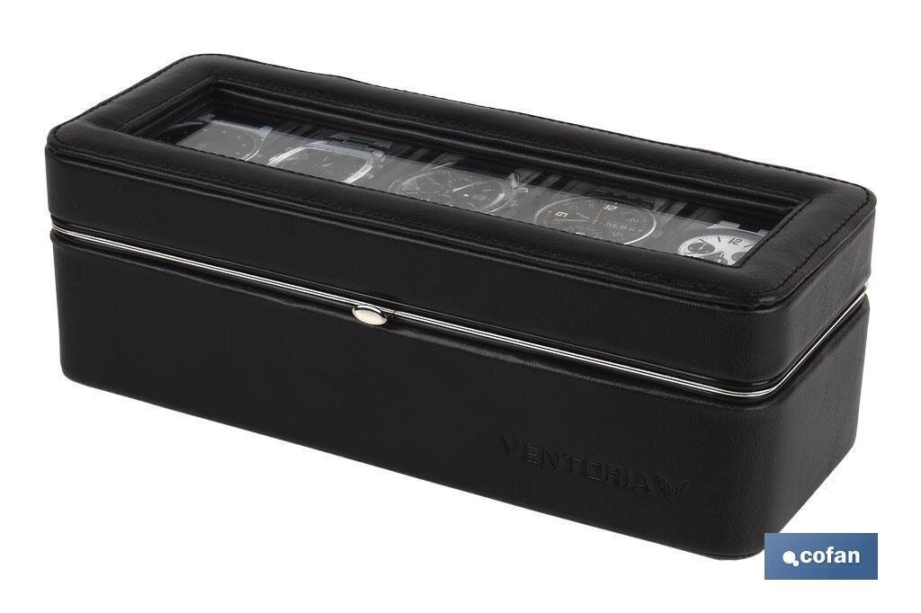 CAJA GUARDA RELOJES 6 UDS PIEL MARR�N