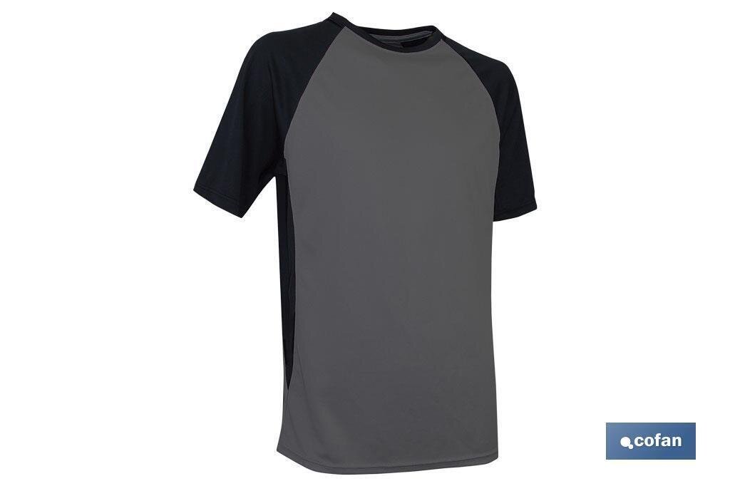 CAMISETA TRANSPIRABLE "PILOTE" GRIS-NEGRA 160G/M2 T-XL