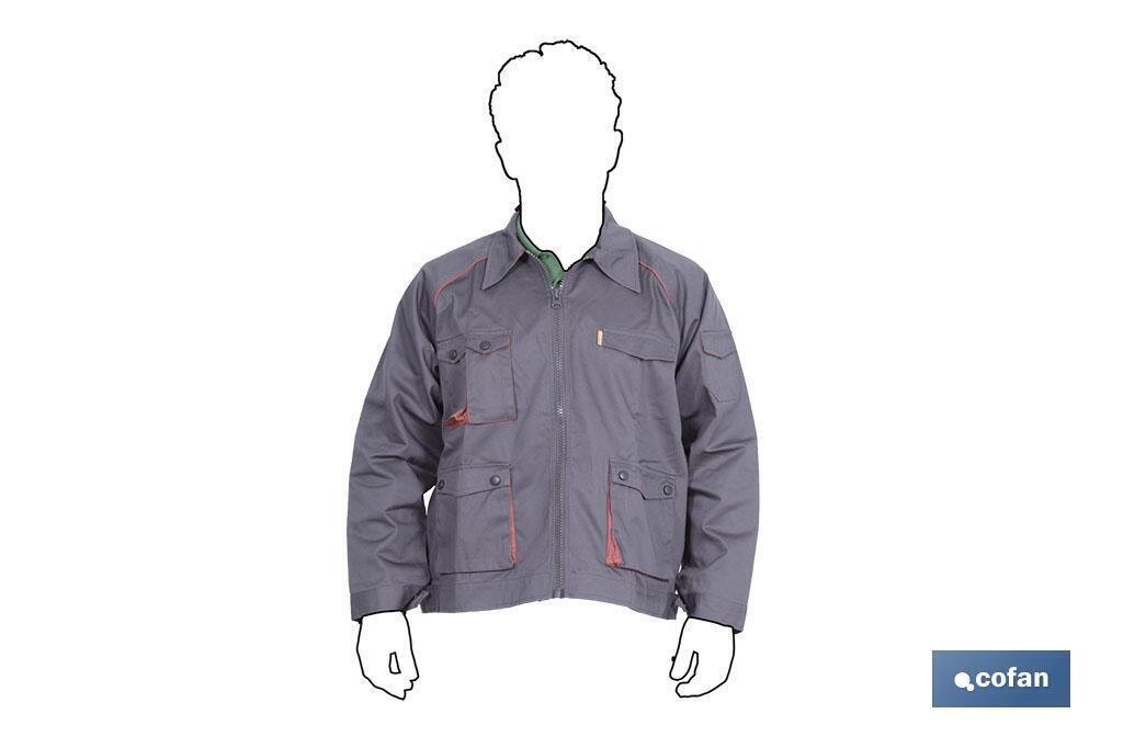 CAZADORA TRABAJO GRIS/ROJA TALLA-XXXL