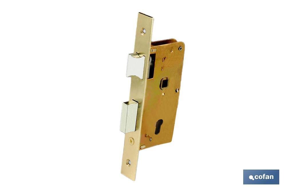 CERRADURA DE EMBUTIR + CERRADERO D47 E40 DE LAT�N (PUERTAS DE MADERA)