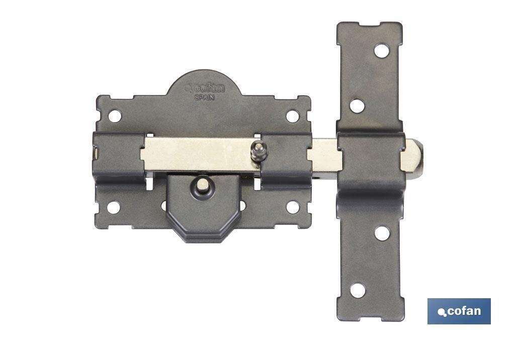 CERROJO BOTON/LLAVE PINTADO GRIS R/105-70mm "Igualados"