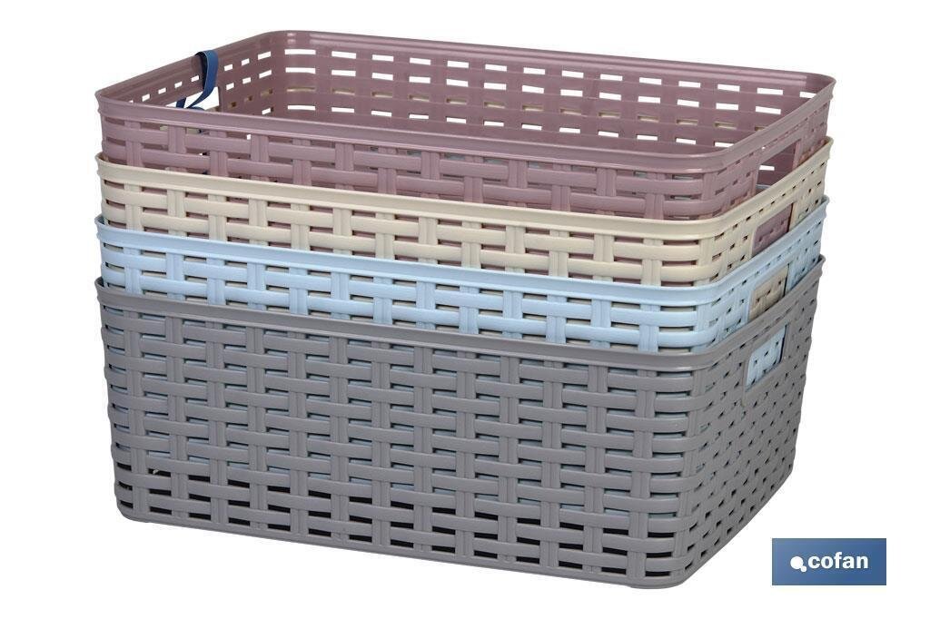 CESTA  MULTIUSOS 12L 36X28X13.5 cm BEIGE "venta unitaria"