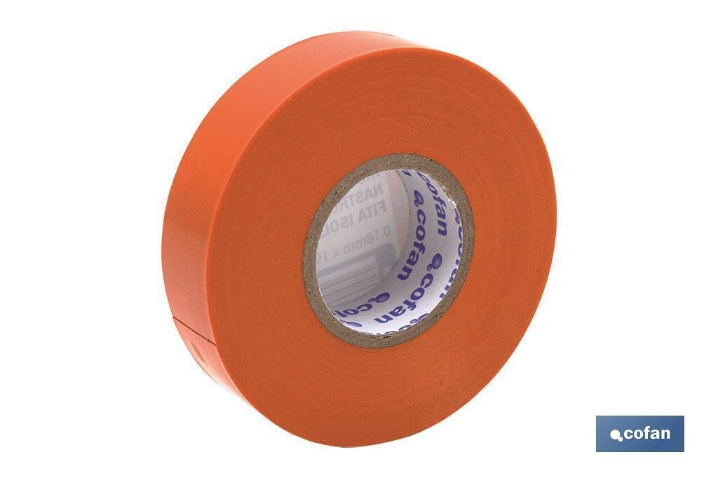 CINTA AISLANTE 180 Micras NARANJA 19mmX20 Metros "venta unitaria"