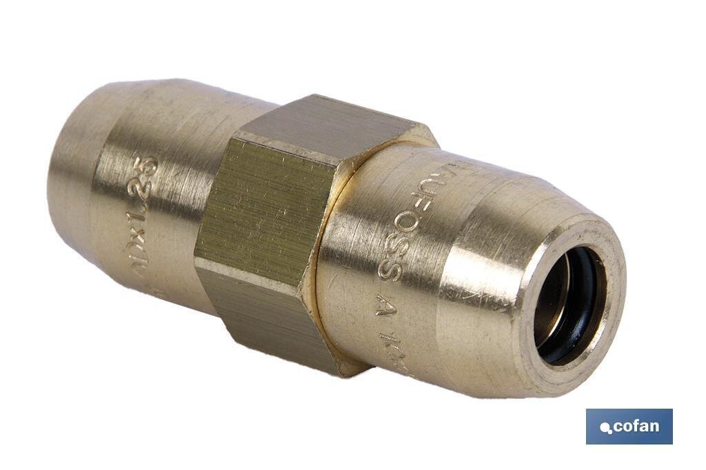 CONECTOR DOBLE RAUFOSS TUBO 9 X 1,5 - 9 X 1,5