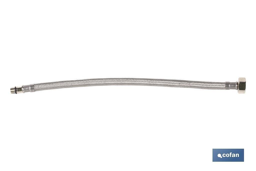 CONEXI�N FLEXIBLE INOX M10x1 - H3/8" 35 CM.