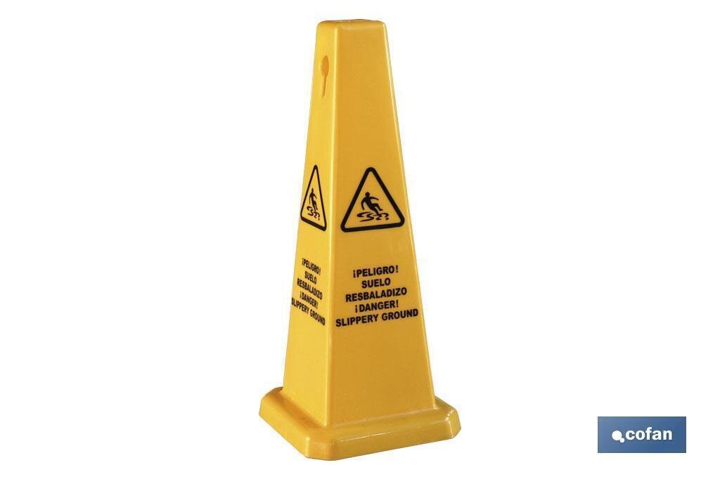 CONO A 4 CARAS "SUELO RESBALADIZO"