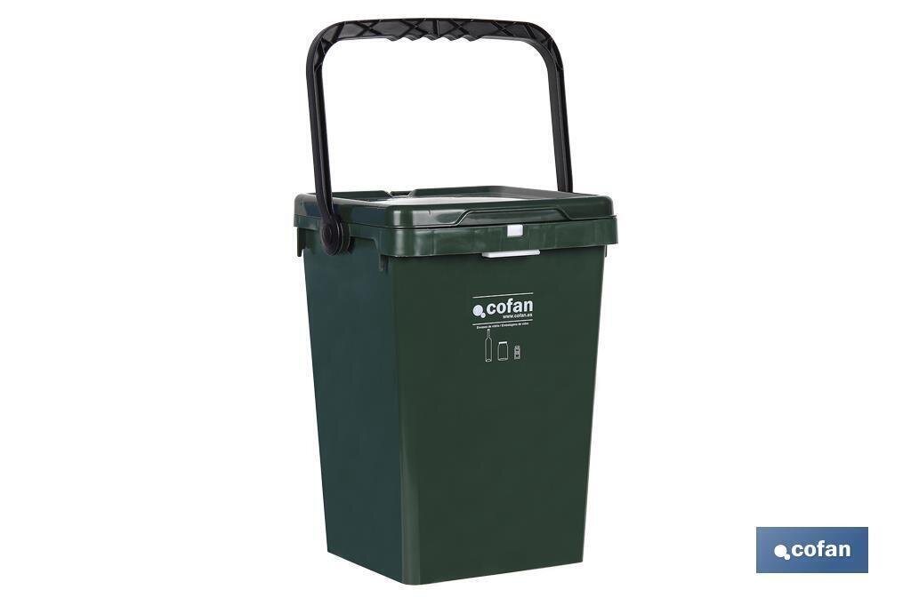 CONTENEDOR VERDE PARA VIDRIO  MODELO ZIRCONIO 25L.