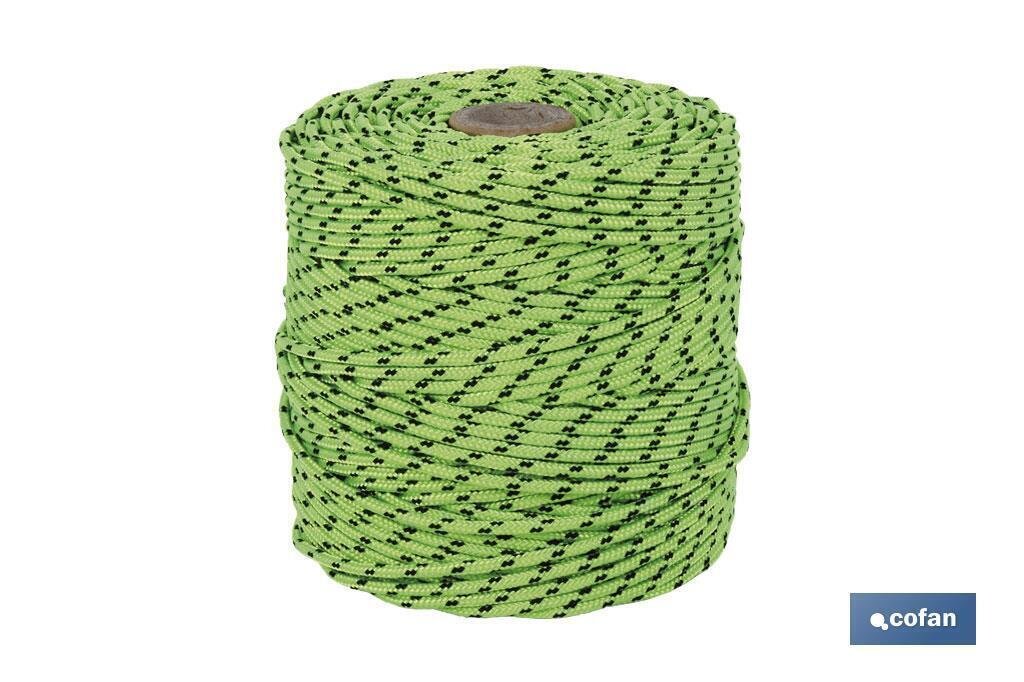 CORD�N TRENZADO HIPPIE VERDE/NEGRO 3MM X 100 M