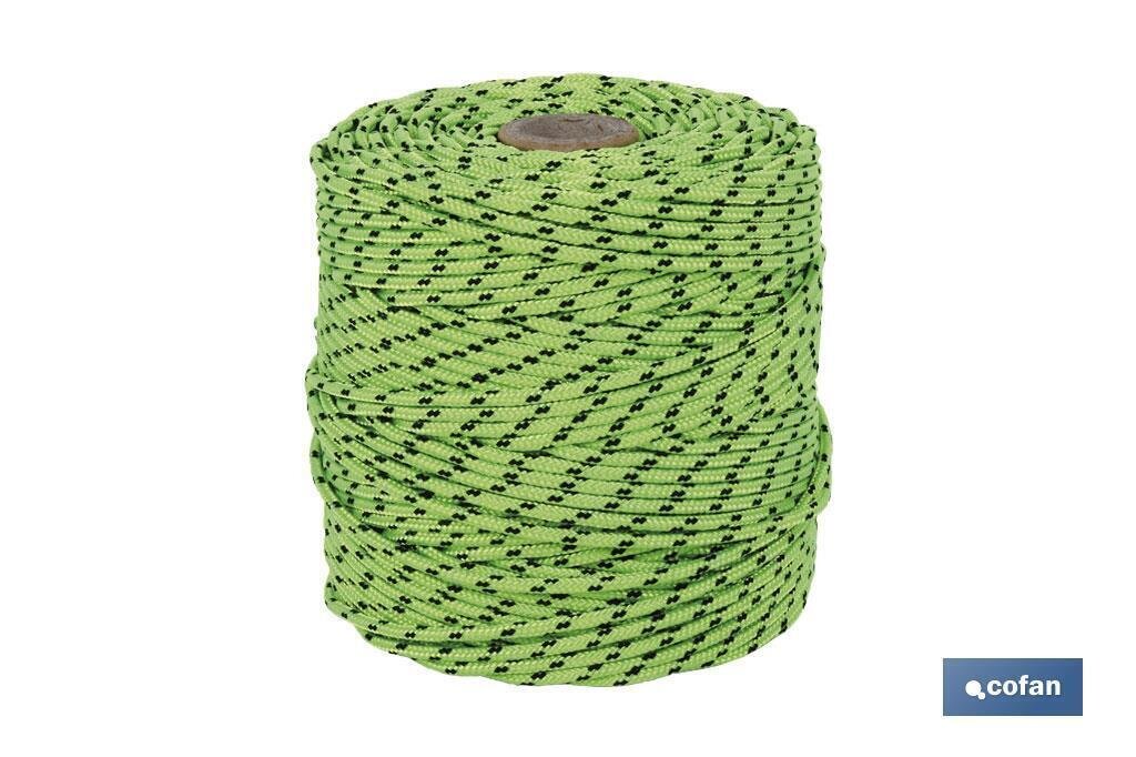 CORD�N TRENZADO HIPPIE VERDE/NEGRO 3MM X 25 M