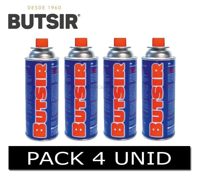 Cartucho gas butano Butsir B-250 4 UNIDADES