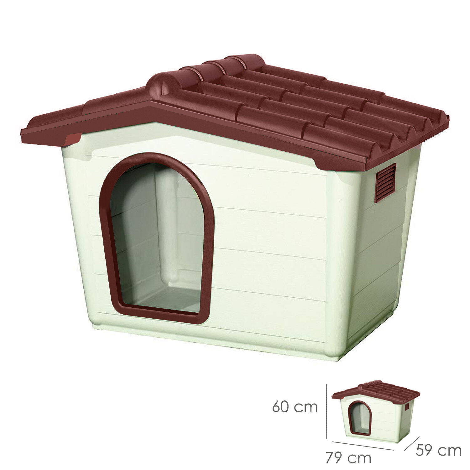 Caseta Perro Resina 80x56x60 cm.