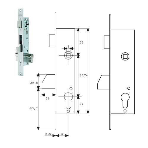 Cerradura Tesa 2210/30/3ai