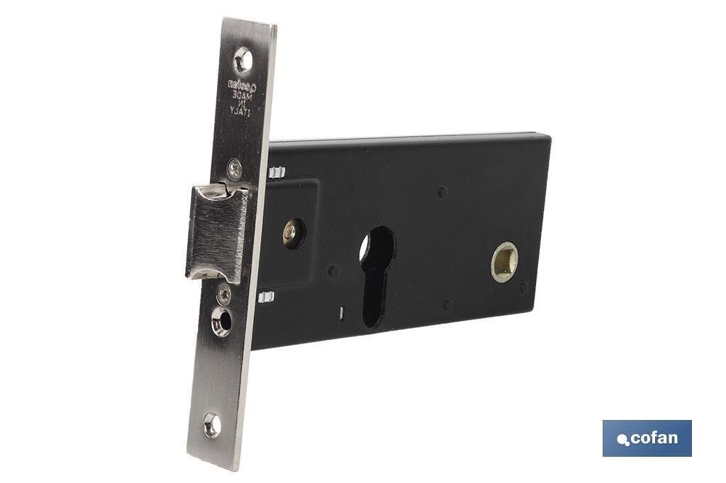 Cerradura z�calo Pera+cerradero+escudo E60 F22- N�quel (P/Metal)