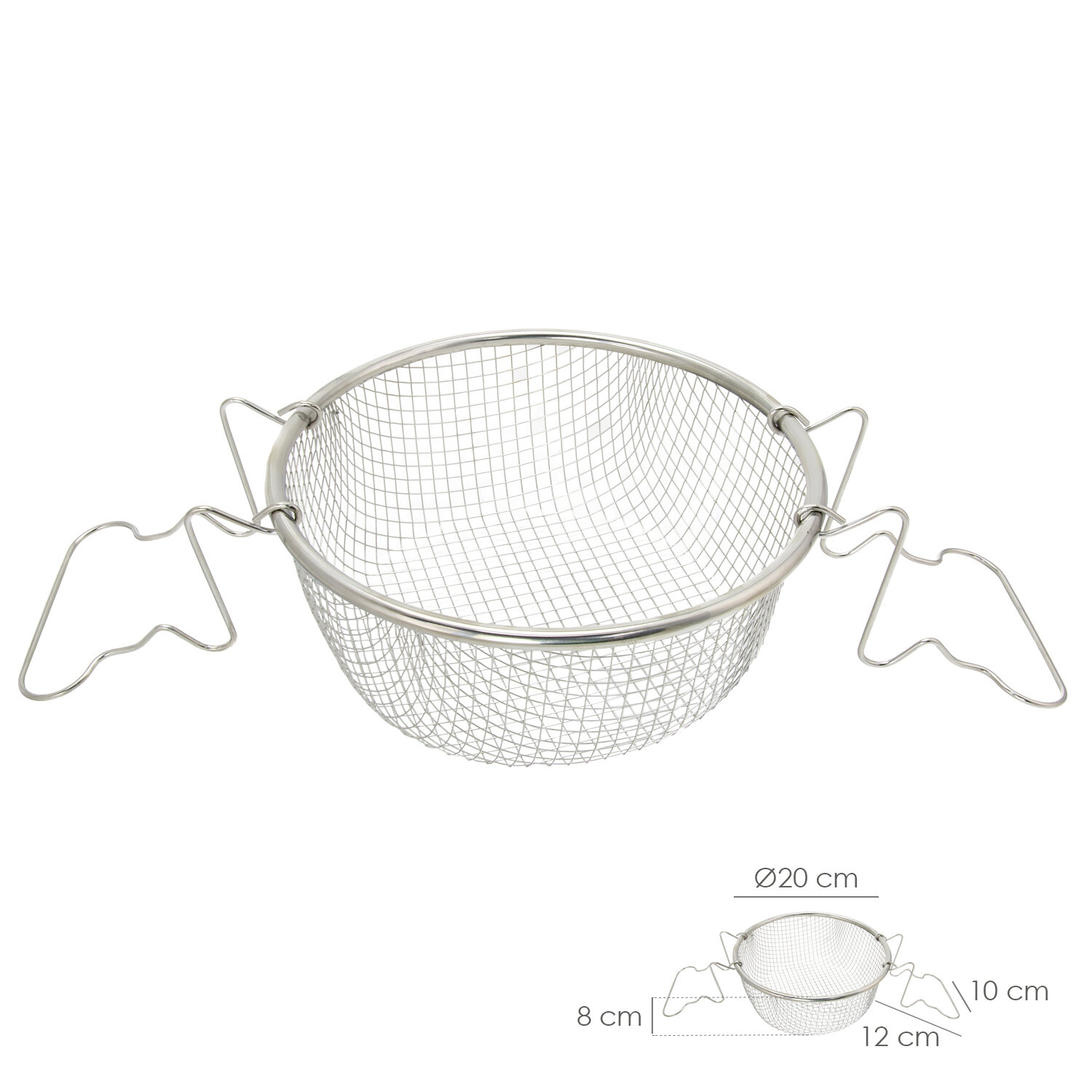 Cesta Freir Acero Inoxidable Con Asas � 20 cm.