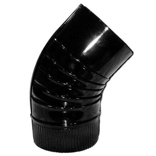 Codo Estufa Color Negro Vitrificado de  120 mm. 45.
