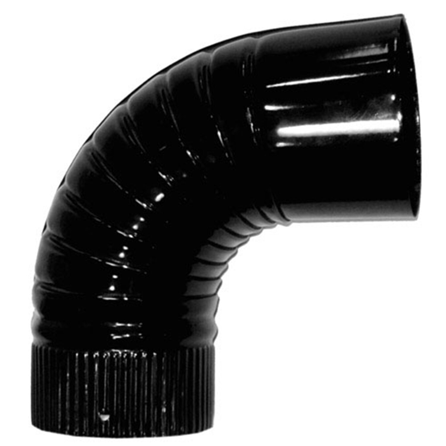 Codo Estufa Color Negro Vitrificado de  175 mm. 90�