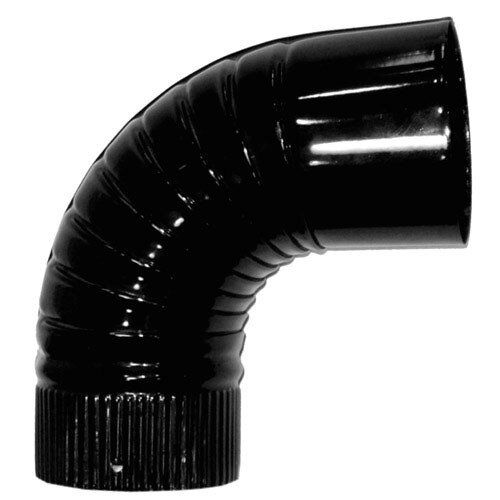 Codo Estufa Color Negro Vitrificado de 120 mm. 90�.