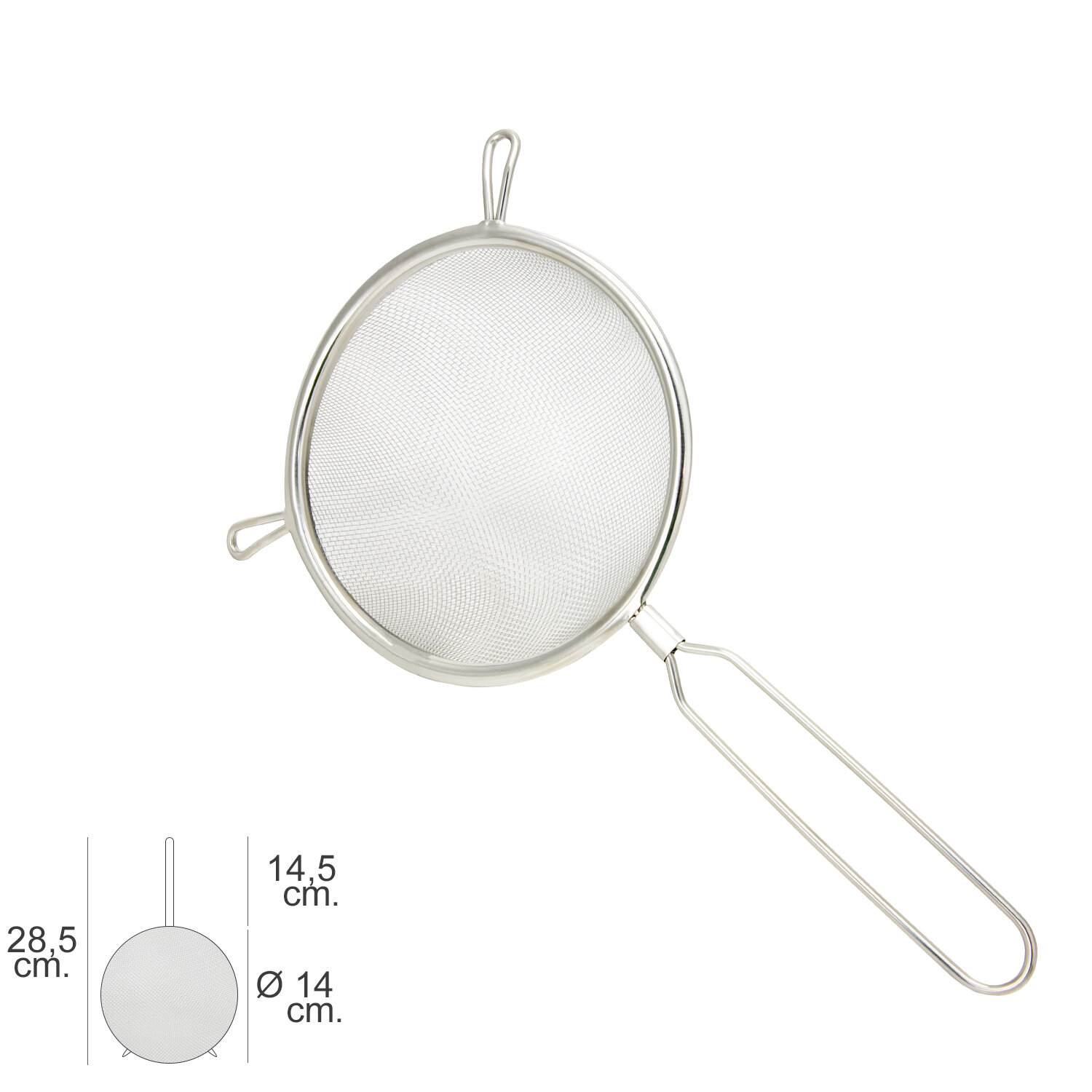 Colador Acero Inoxidable Basic � 14 x 28,5 (Alt.) cm.