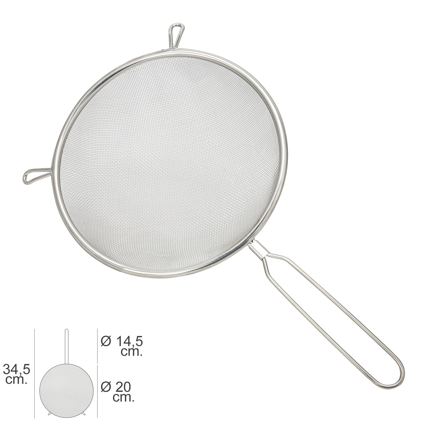 Colador Acero Inoxidable Basic � 20 x 34,5 (Alt.) cm.