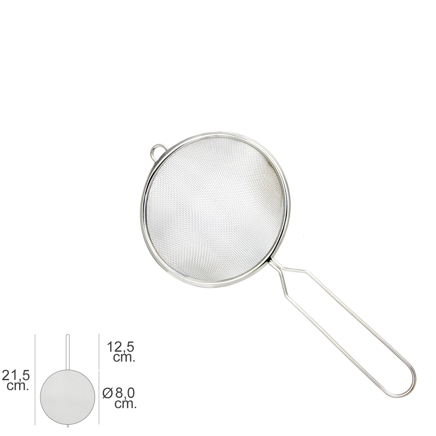 Colador Acero Inoxidable Basic � 8 x 21,5 (Alt.) cm.