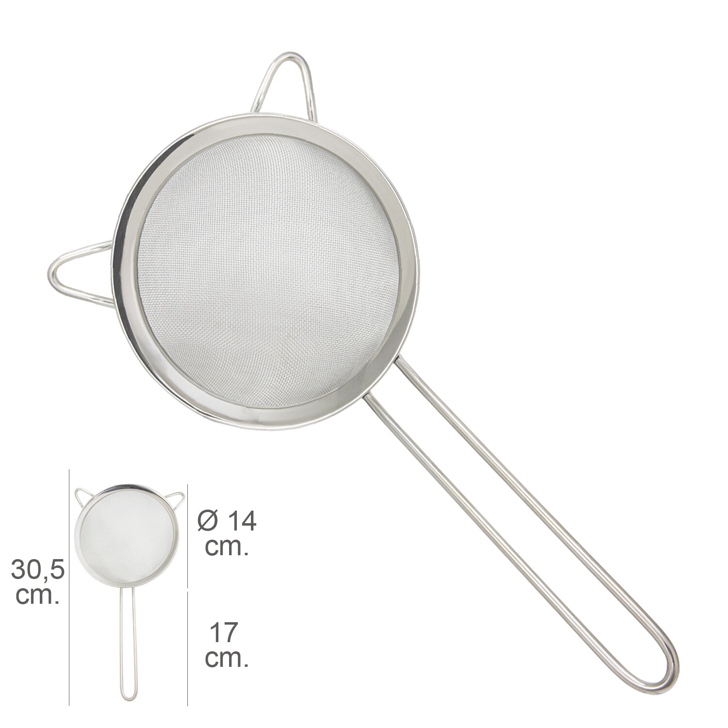 Colador Acero Inoxidale Plus � 14 x 30,5 cm.