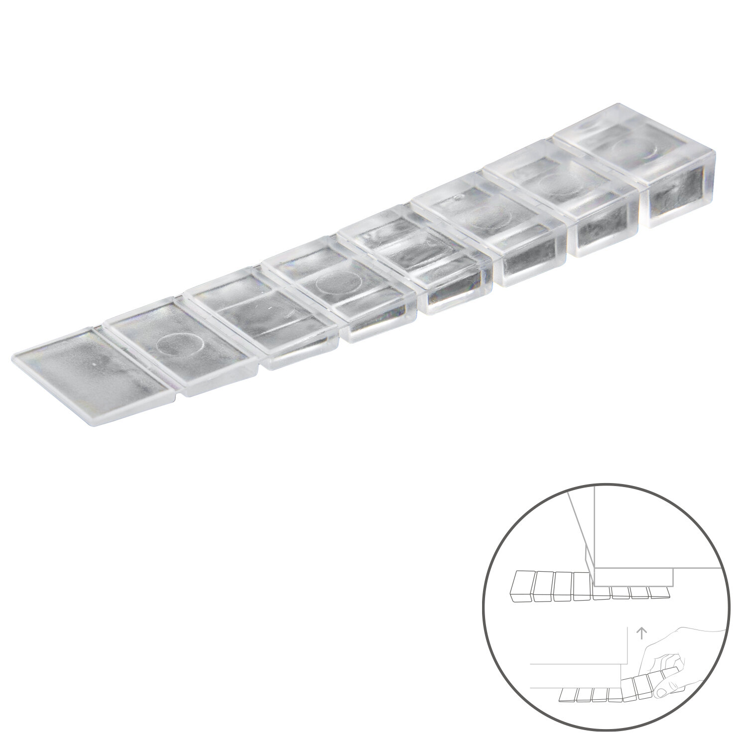 Cu�as Calza Muebles Ajustable / Recortable Transparente (Blister 9 Piezas)