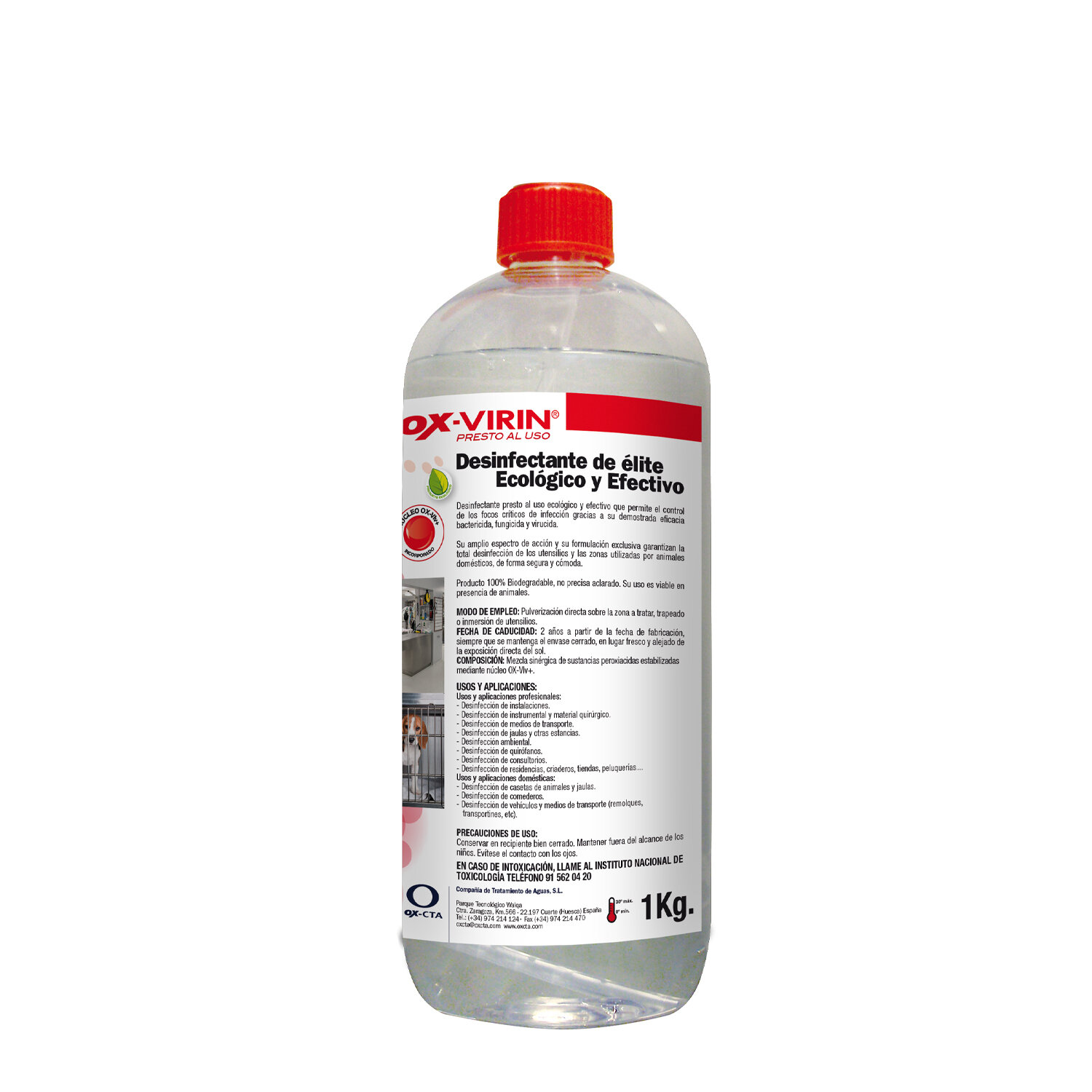 Desinfectante Liquido Ox-Virin, Con Tap�n, 1 Litro, Ecologico