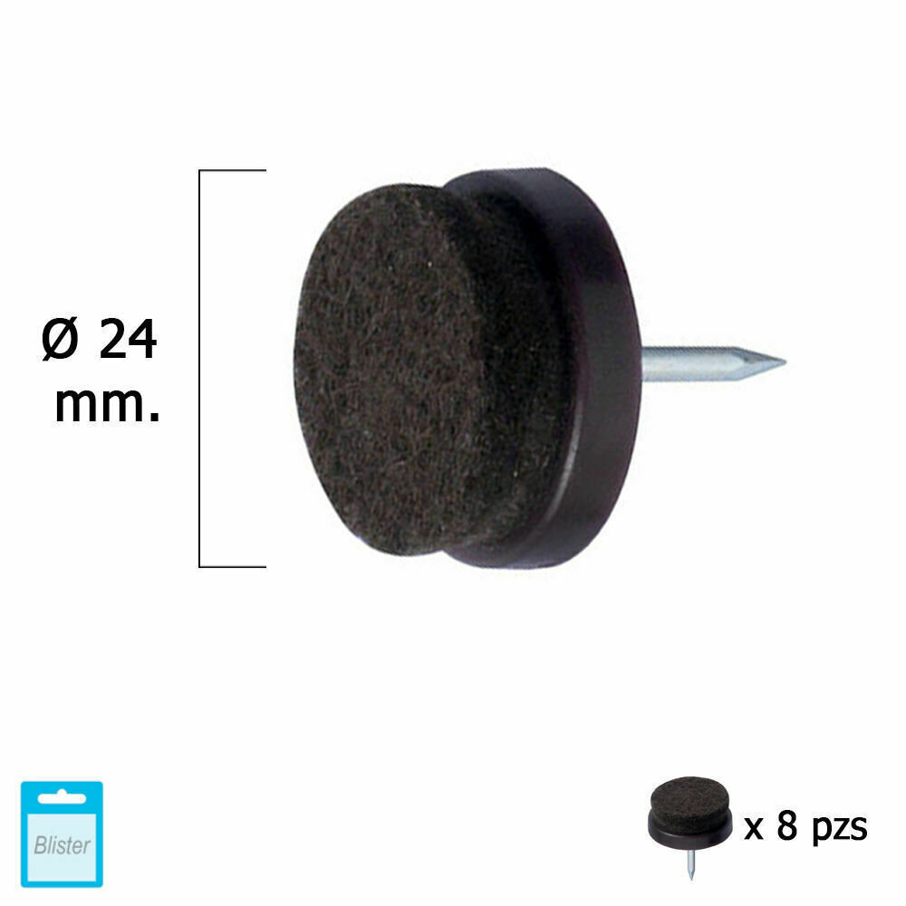 Deslizante Marron Con Fieltro �24 (Blister 8 Unidades)