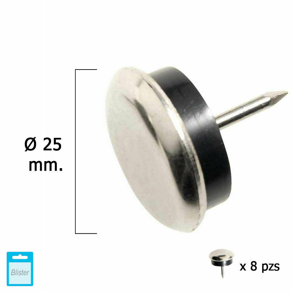 Deslizante Metal Goma Claro �25 (Blister 8 Unidades)