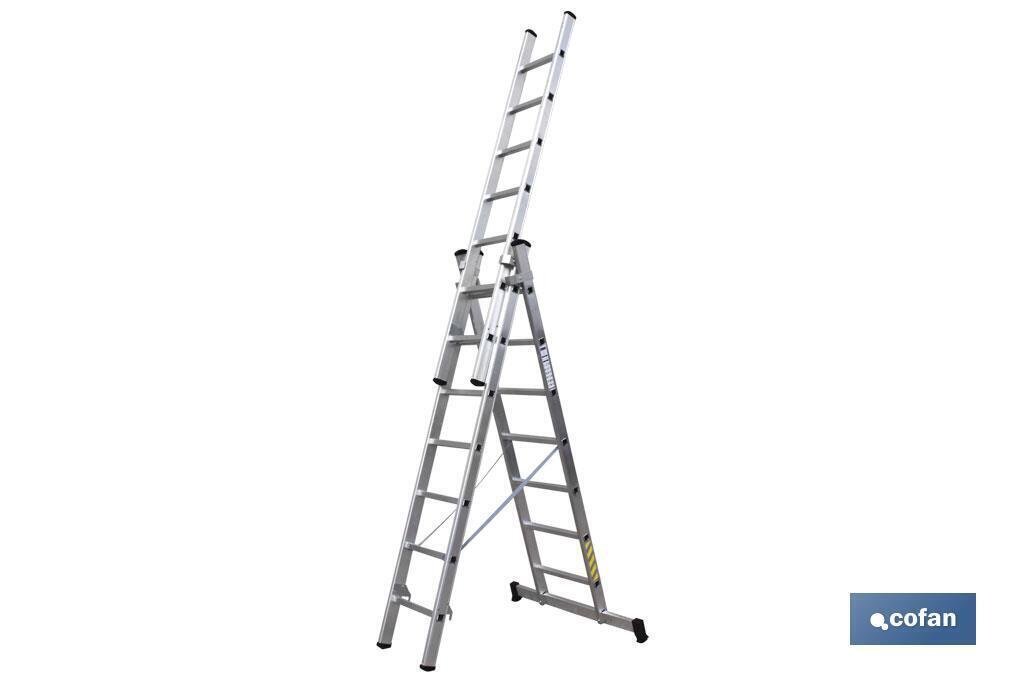 ESCALERA ALUM. TRIPLE 11 PELD. 3,00+3,00+3,00 MTS