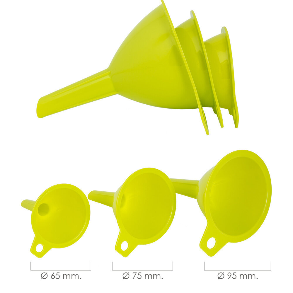 Embudos Pl�stico Cocina � 65 / 75 / 95 mm. (Set 3 Embudos)