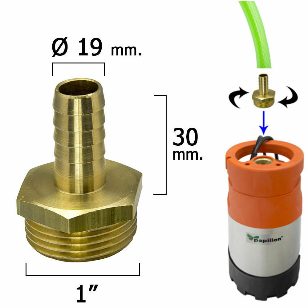 Entronque De Manguera Con Espiga � 19 mm. Macho 1"